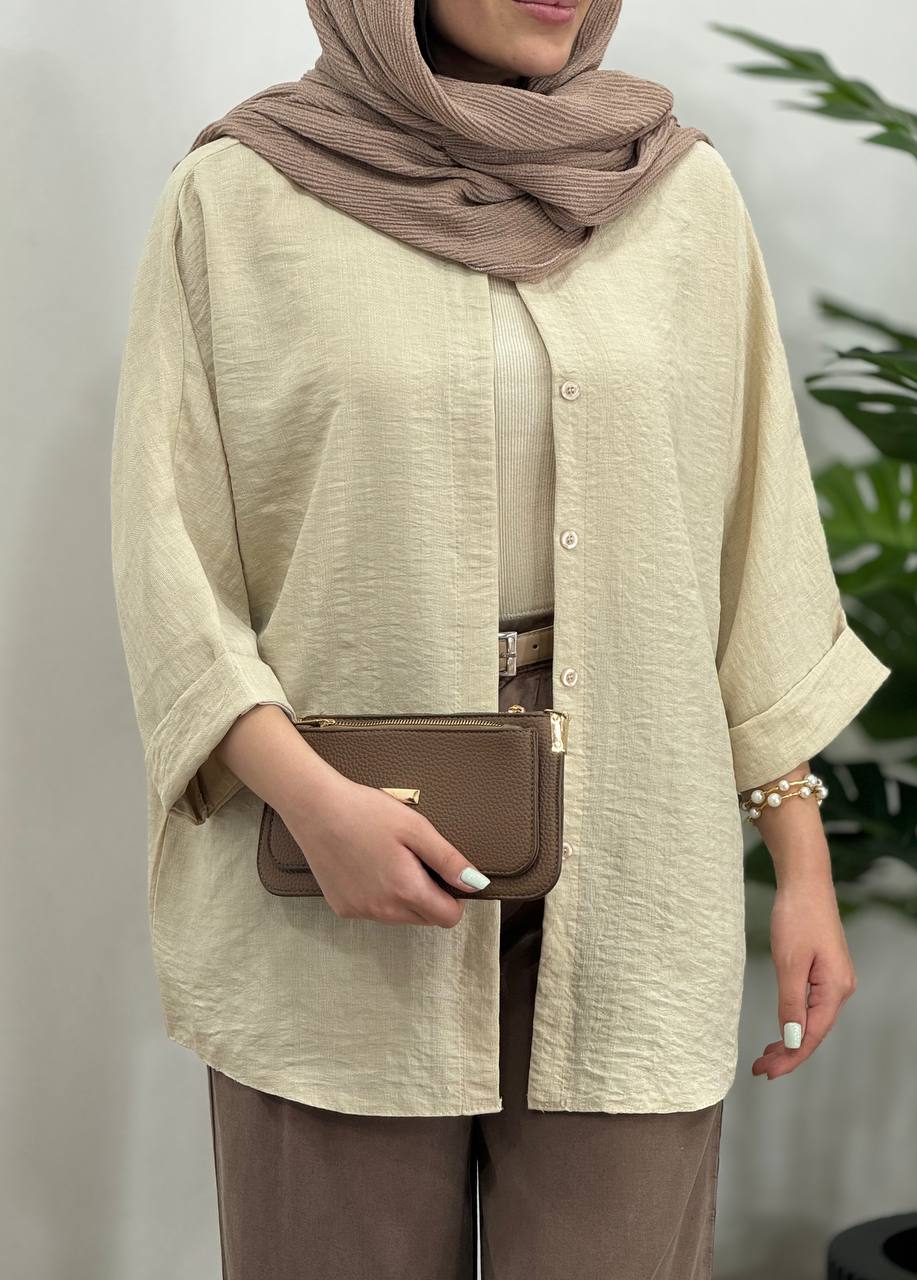 تونیک مانتویی دکمه مخفی پارمین