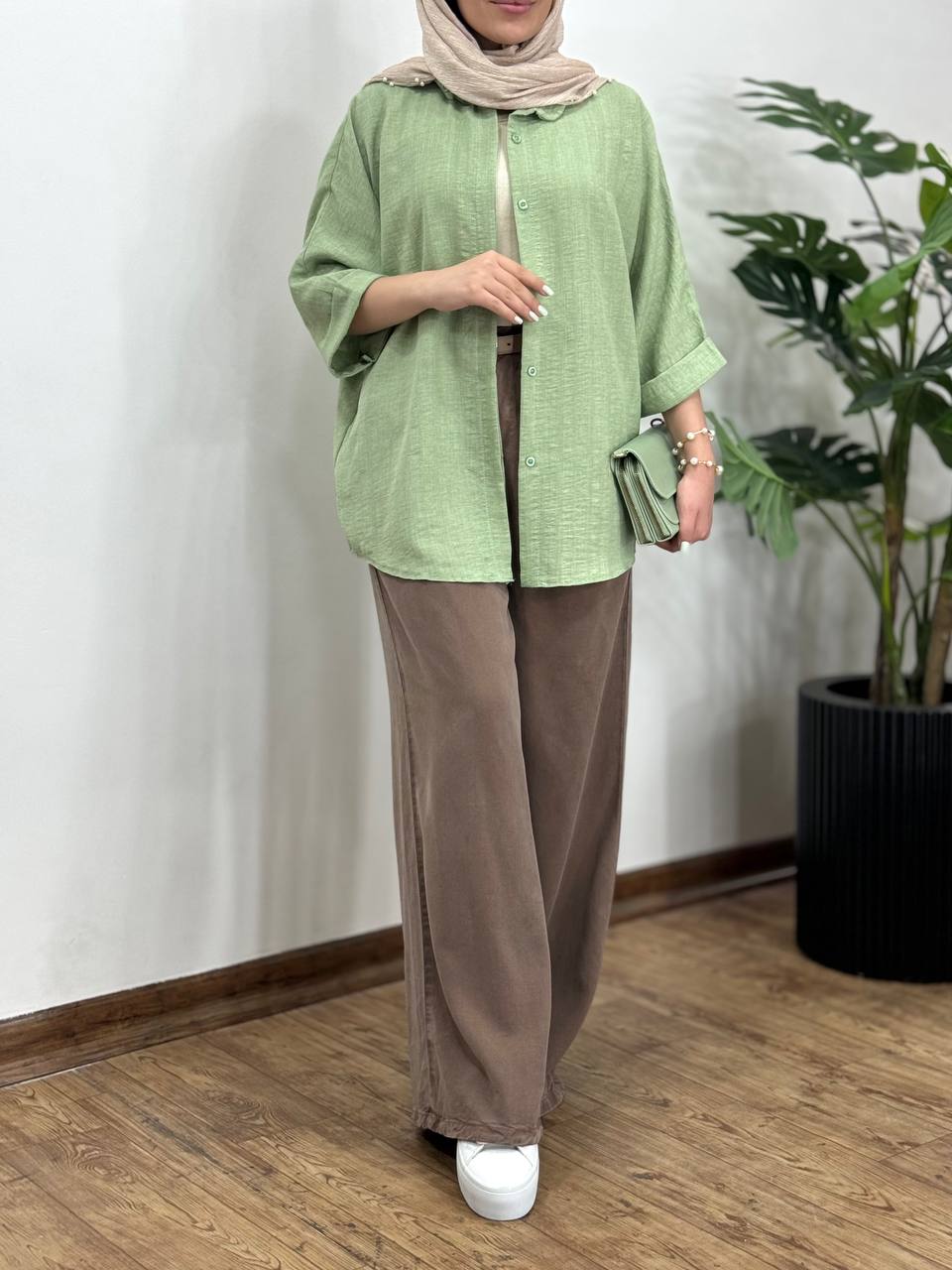 تونیک مانتویی دکمه مخفی پارمین
