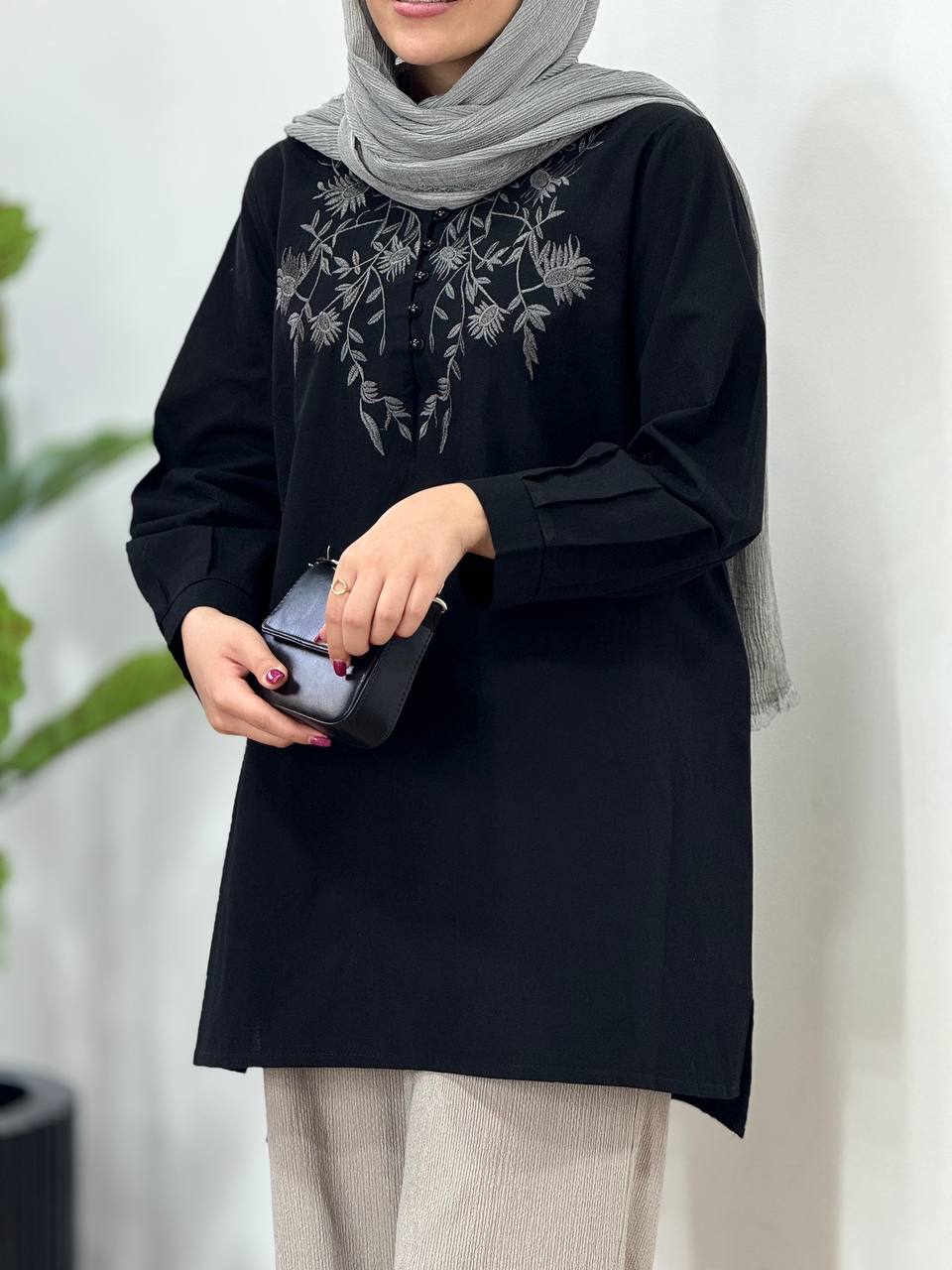 مانتو لینن گلدوزی هدیه