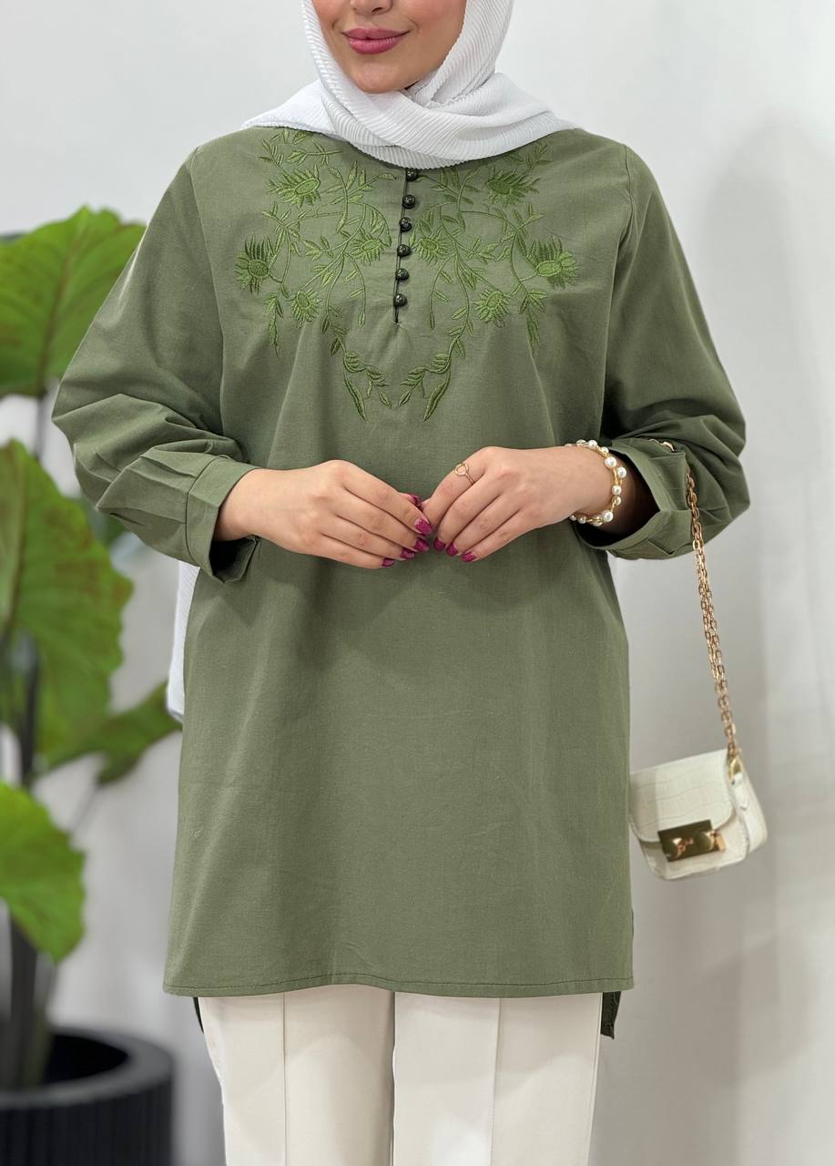 مانتو لینن گلدوزی هدیه