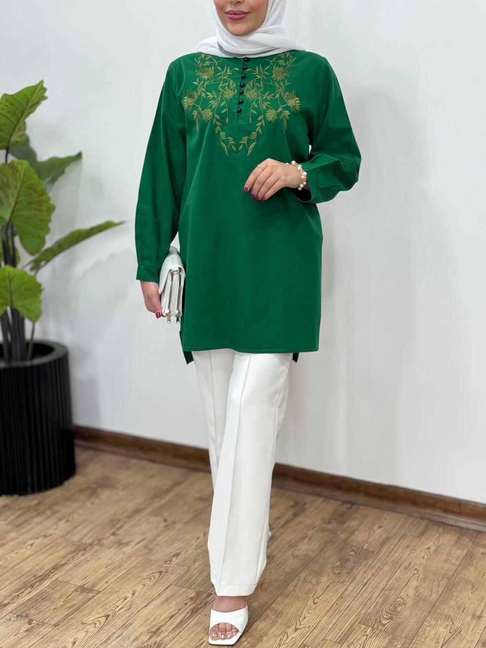 مانتو لینن گلدوزی هدیه