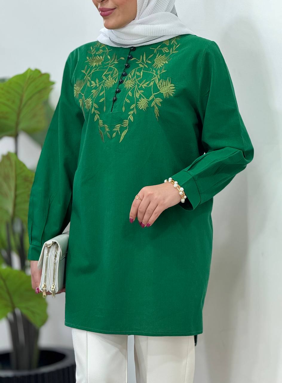 مانتو لینن گلدوزی هدیه
