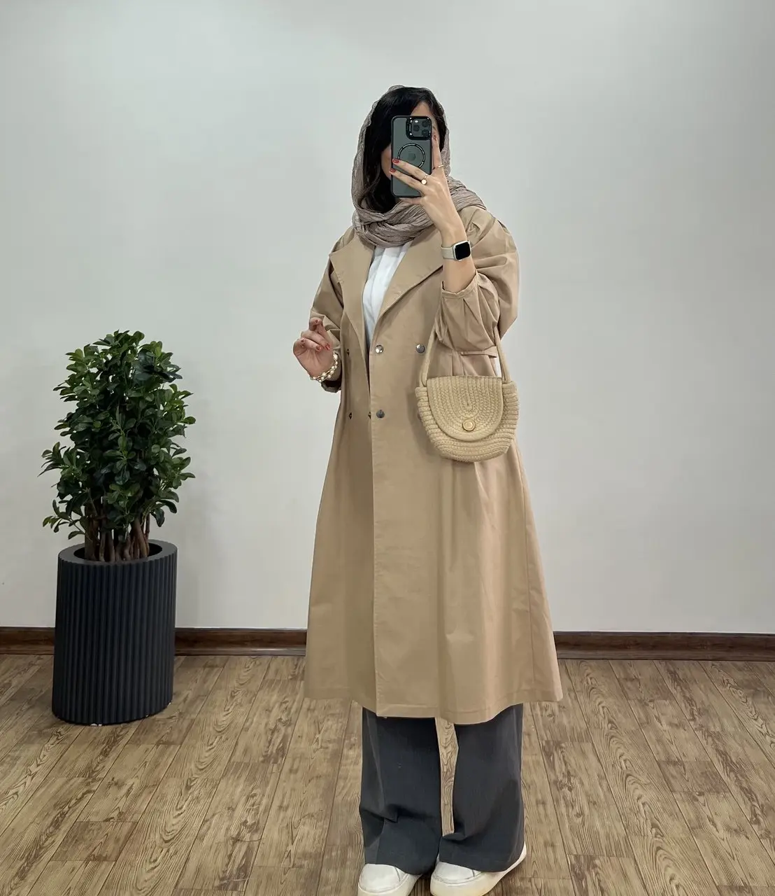 مانتو بلند لینن ماهتاب 3